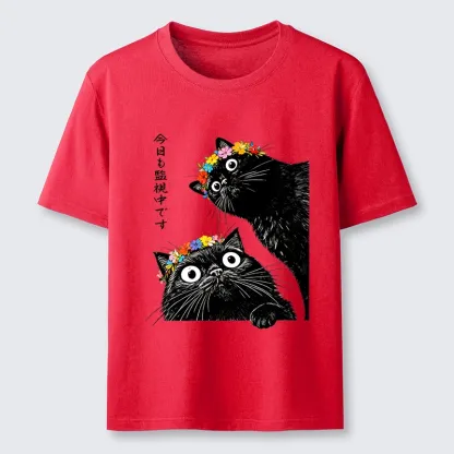 Tokyo-Tiger Flower Crown Black Cat Classic T-Shirt