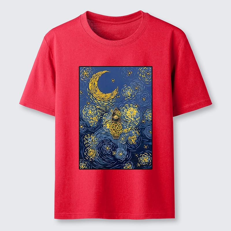 Tokyo-Tiger Van Gogh Vibes With Sunflower Boat Classic T-Shirt