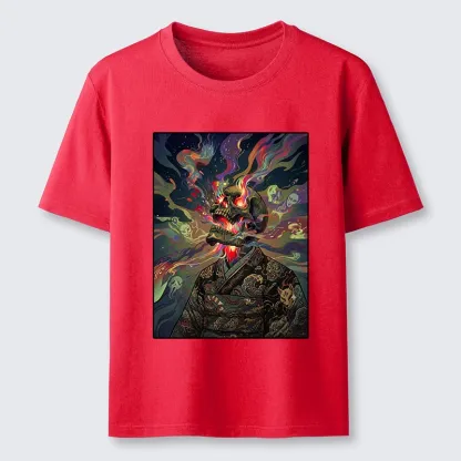 Tokyo-Tiger Colorful Flame Spirits Around Dead Head Classic T-Shirt