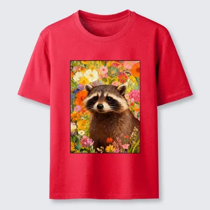 Tokyo-Tiger Raccoon Among Bright Flowers Classic T-Shirt