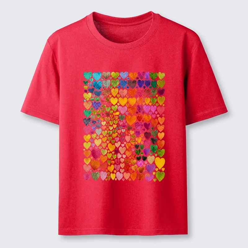 Tokyo-Tiger Rainbow Hearts Fill Full Art Grid Classic T-Shirt