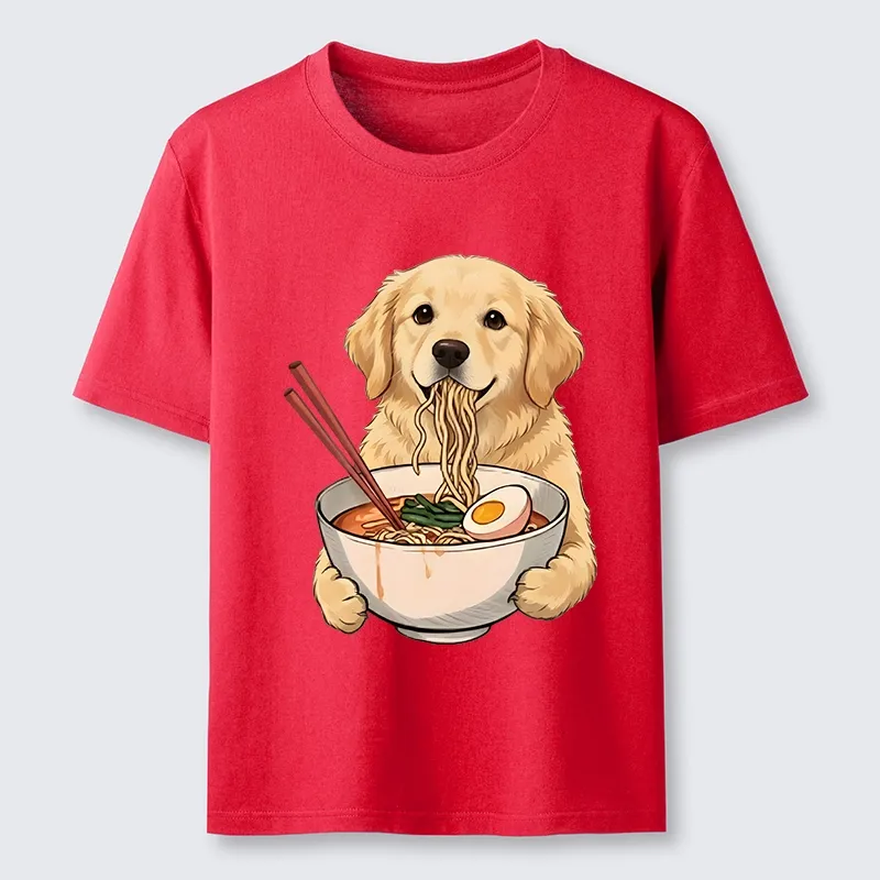Tokyo-Tiger Golden Retriever Eating Ramen Noodles Classic T-Shirt