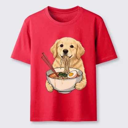 Tokyo-Tiger Golden Retriever Eating Ramen Noodles Classic T-Shirt