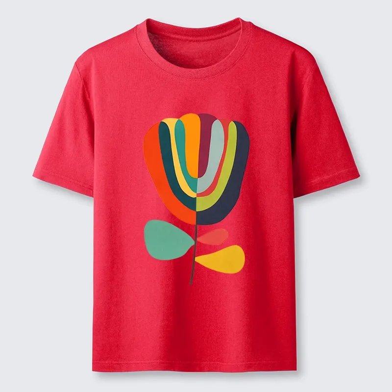 Tokyo-Tiger Colorful Flower Minimalist Print Classic T-Shirt