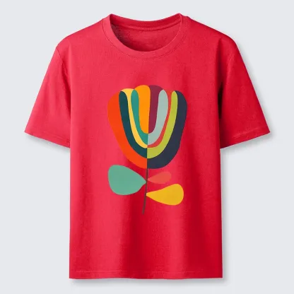 Tokyo-Tiger Colorful Flower Minimalist Print Classic T-Shirt