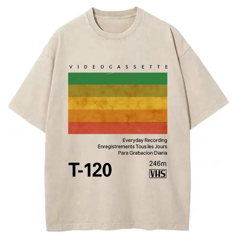 Tokyo-Tiger Retro Videocassette VHS Washed T-Shirt