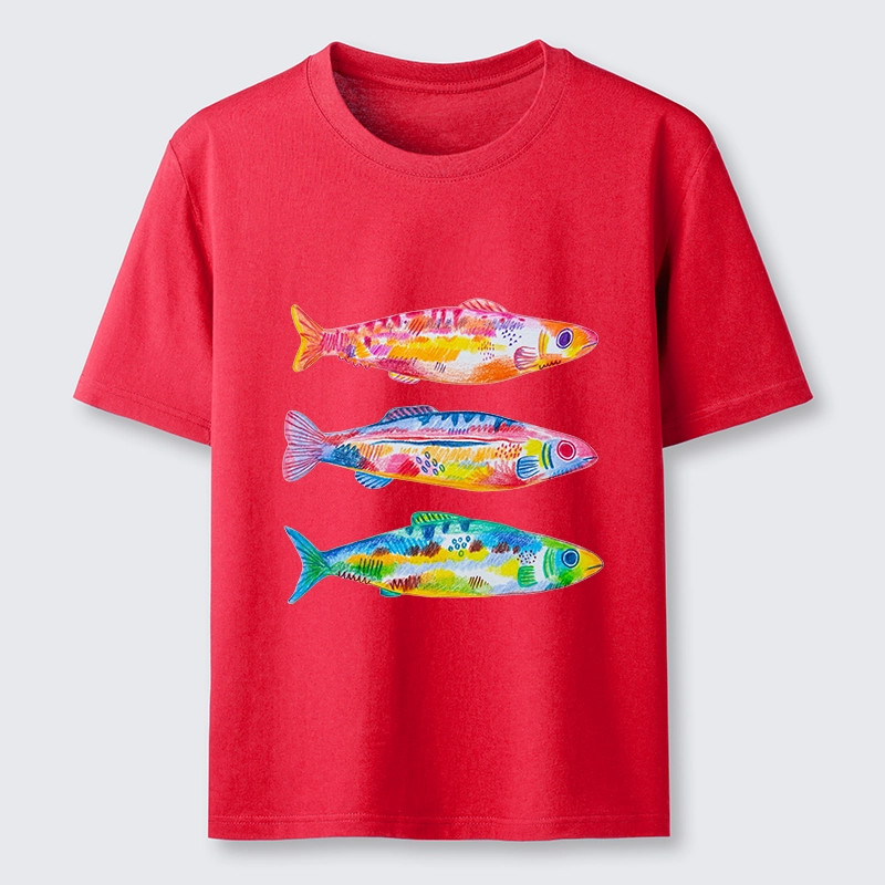 Tokyo-Tiger Colorful Hand Drawn Fish Classic T-Shirt