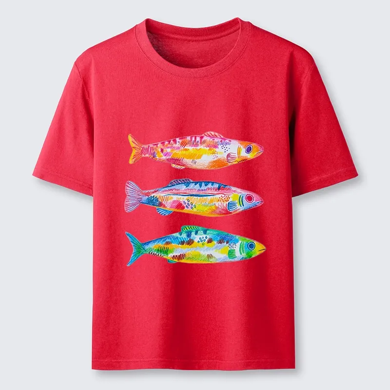 Tokyo-Tiger Colorful Hand Drawn Fish Classic T-Shirt