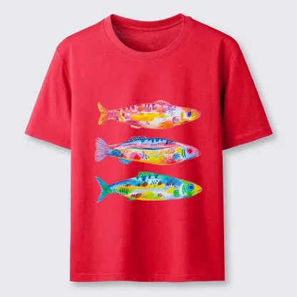 Tokyo-Tiger Colorful Hand Drawn Fish Classic T-Shirt
