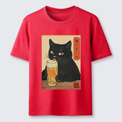 Tokyo-Tiger Cat Holding A Glass Of Beer Classic T-Shirt