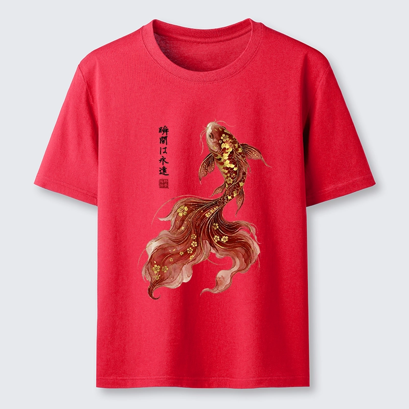 Tokyo-Tiger Golden Sakura Red Koi Ink Art Classic T-Shirt