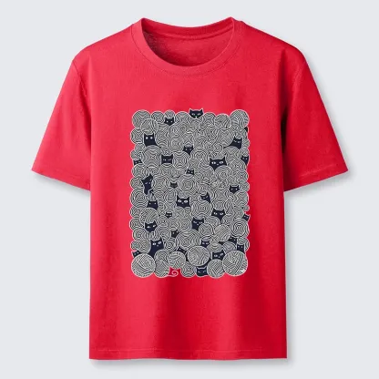Tokyo-Tiger Tiny Black Cats Hide In Yarn Balls Classic T-Shirt