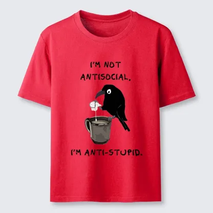 Tokyo-Tiger Cool Crow Sips Calm Coffee Alone Classic T-Shirt