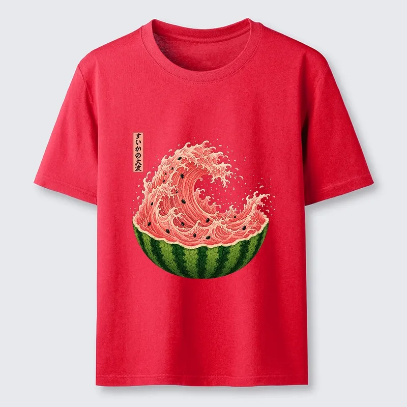 Tokyo-Tiger Watermelon Wave Summer Ukiyo Art Classic T-Shirt