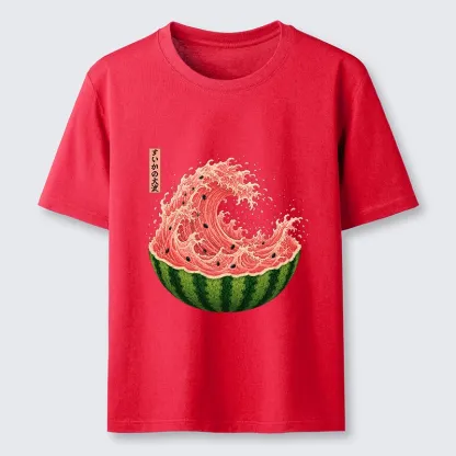Tokyo-Tiger Watermelon Wave Summer Ukiyo Art Classic T-Shirt