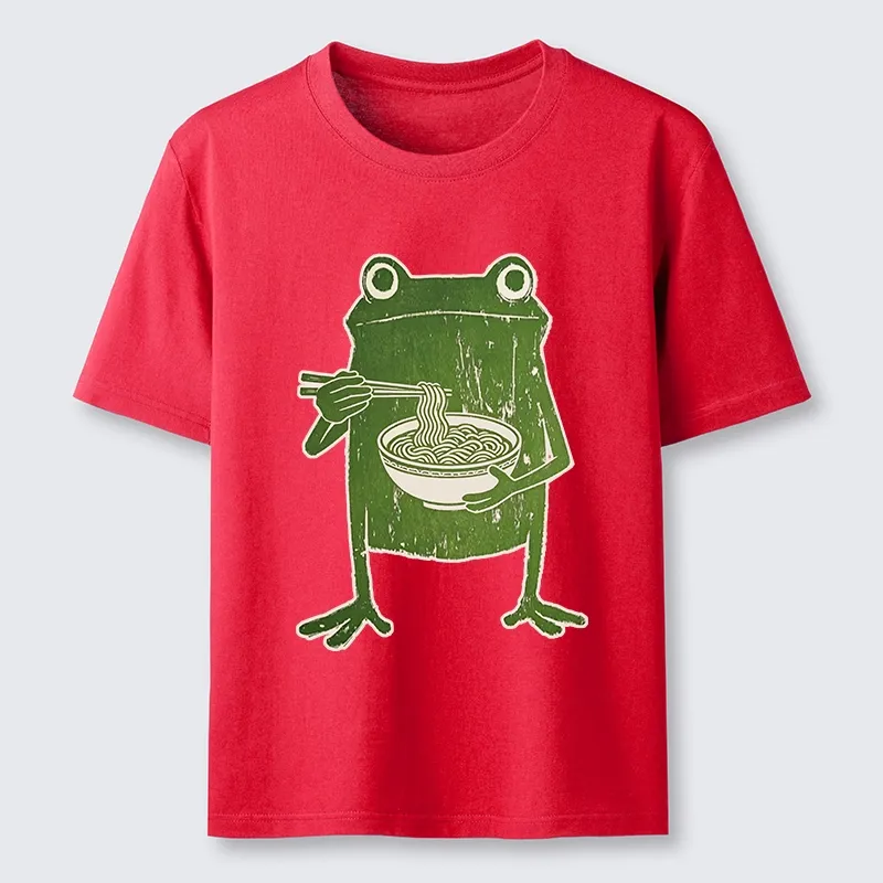 Tokyo-Tiger Woodcut Style Chopstick Frog Graphic Classic T-Shirt