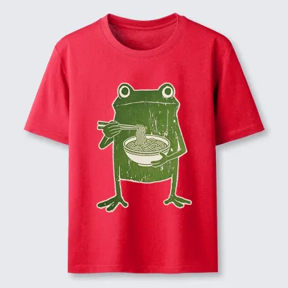 Tokyo-Tiger Woodcut Style Chopstick Frog Graphic Classic T-Shirt