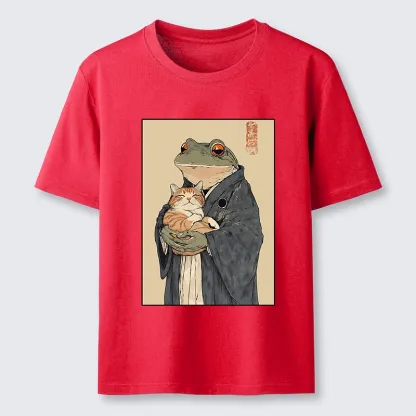 Tokyo-Tiger Frog Holds Sleepy Cat Classic T-Shirt