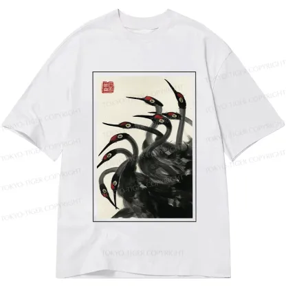Tokyo-Tiger Retro Red Crowned Crane Classic T-Shirt