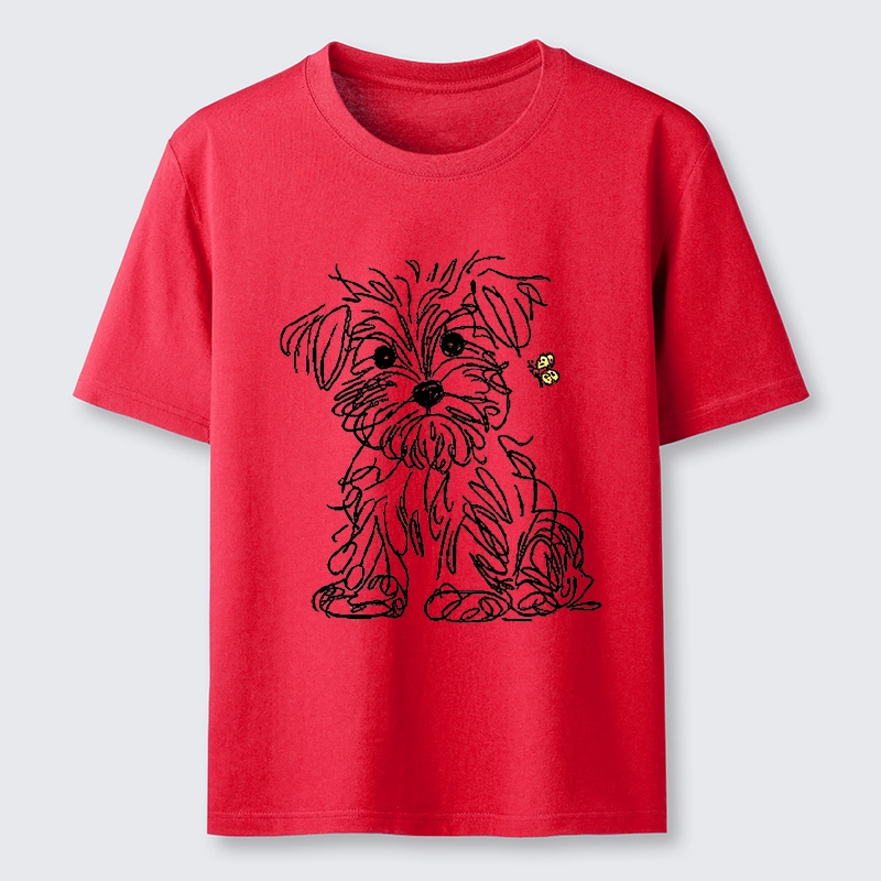 Tokyo-Tiger Simple Line Dog Tiny Butterfly Classic T-Shirt