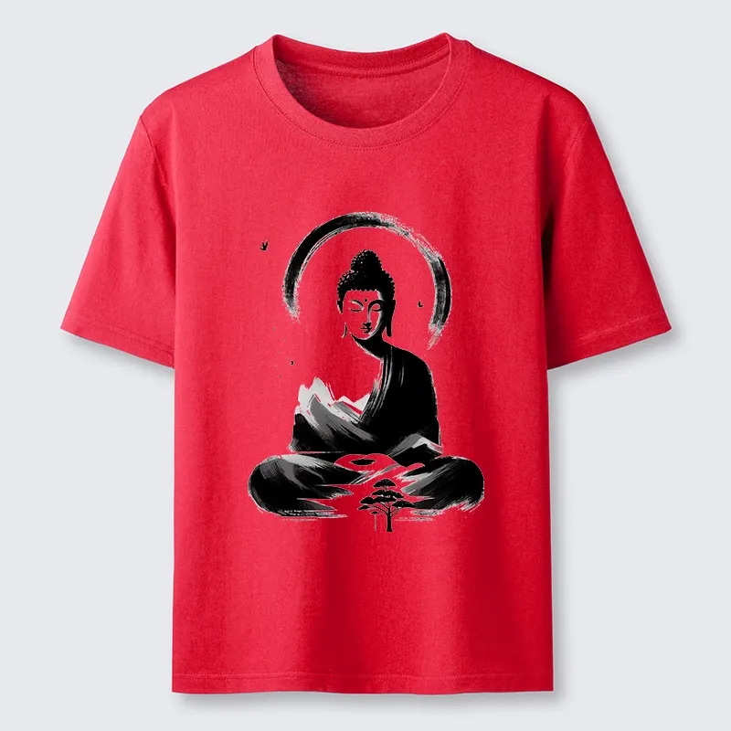 Tokyo-Tiger Serene Mountain Buddha Zen Art Classic T-Shirt