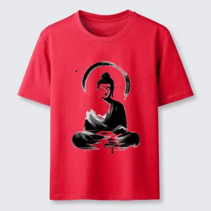 Tokyo-Tiger Serene Mountain Buddha Zen Art Classic T-Shirt