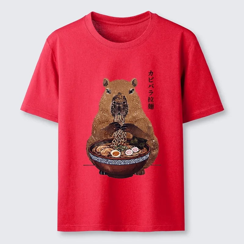 Tokyo-Tiger Japanese Retro Capybara Eating Ramen Classic T-Shirt