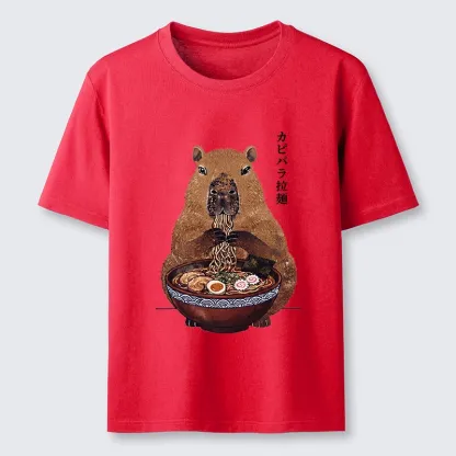 Tokyo-Tiger Japanese Retro Capybara Eating Ramen Classic T-Shirt