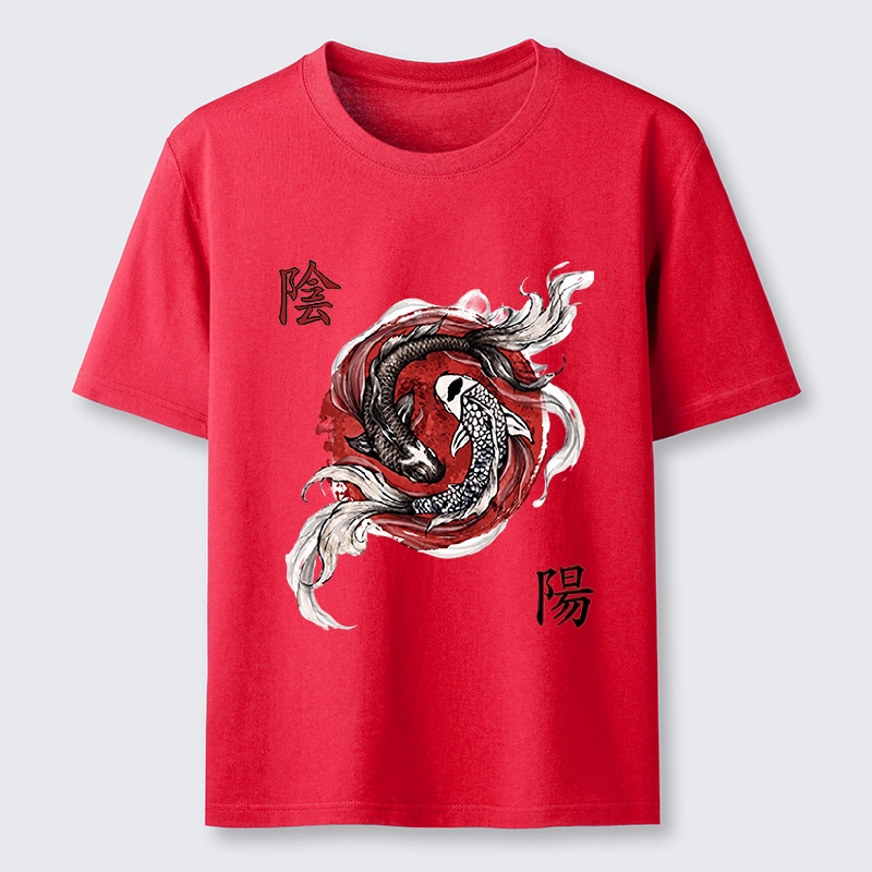 Tokyo-Tiger Red Ink Twin Koi Fish Harmony Classic T-Shirt