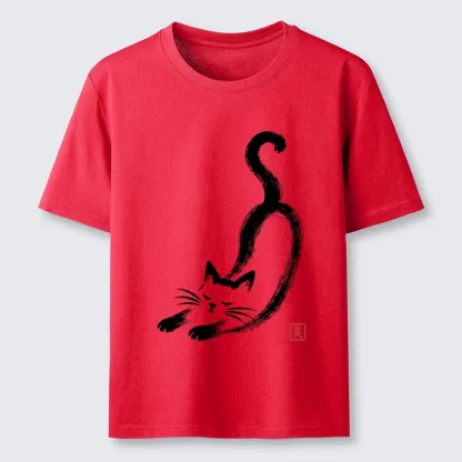 Tokyo-Tiger Soft Ink Stretch Cat Oriental Brush Art Classic T-Shirt