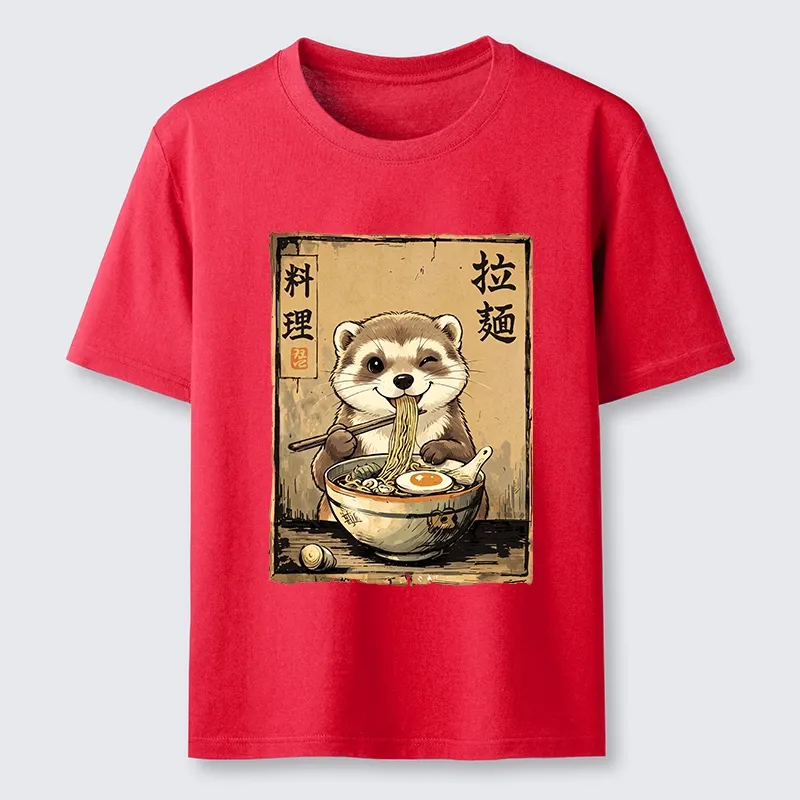 Tokyo-Tiger Ferret Eating Hot Ramen Classic T-Shirt