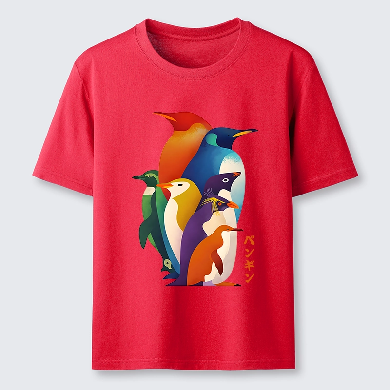 Tokyo-Tiger Cute Multi Tone Penguins Classic T-Shirt