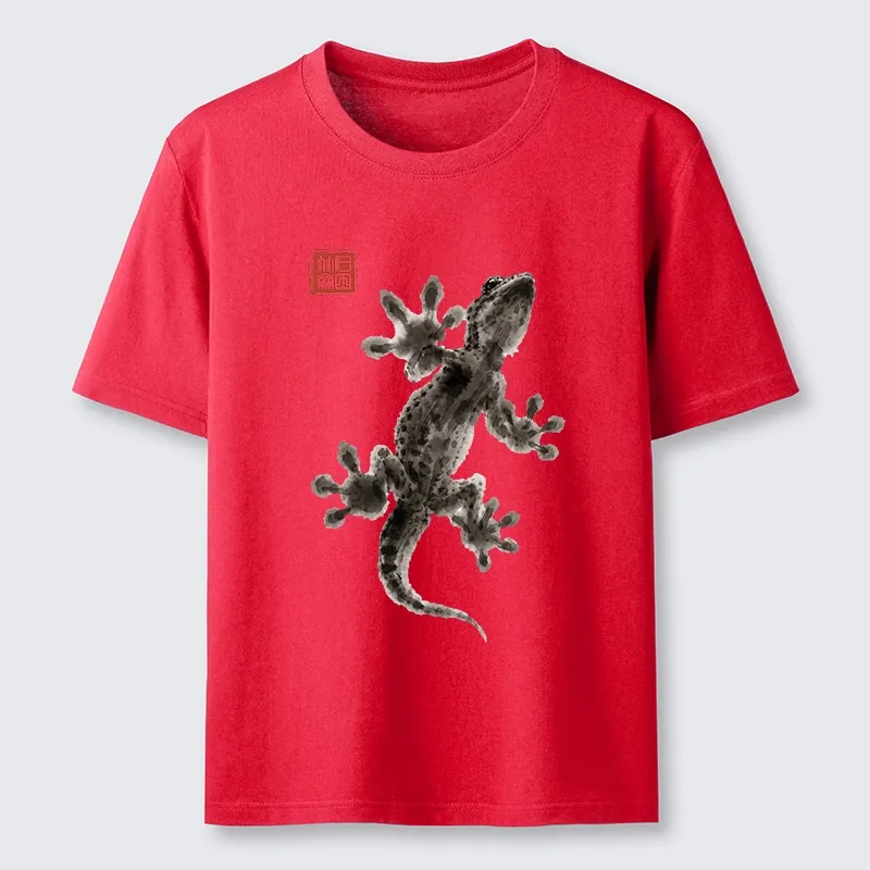 Tokyo-Tiger Minimal Asian Ink Brush Gecko Vibe Classic T-Shirt