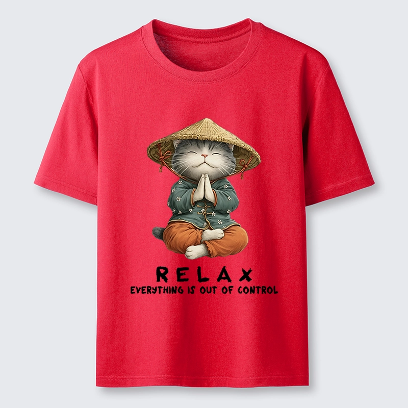 Tokyo-Tiger Zen Relax Cat Graphic Classic T-Shirt
