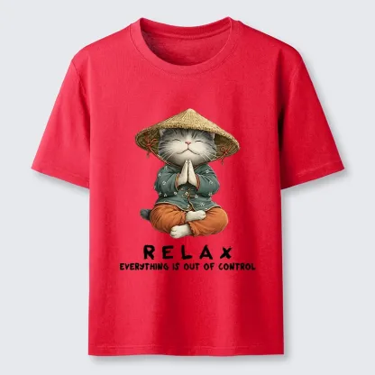 Tokyo-Tiger Zen Relax Cat Graphic Classic T-Shirt