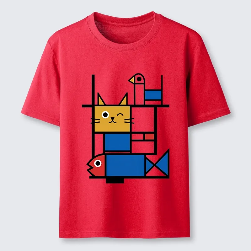 Tokyo-Tiger Retro Geometric Kitty Classic T-Shirt Sale