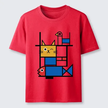 Tokyo-Tiger Retro Geometric Kitty Classic T-Shirt