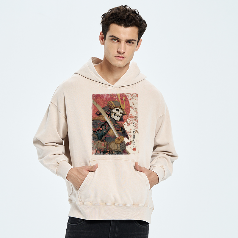 Tokyo-Tiger Samurai Under The Sakura Washed Hoodie