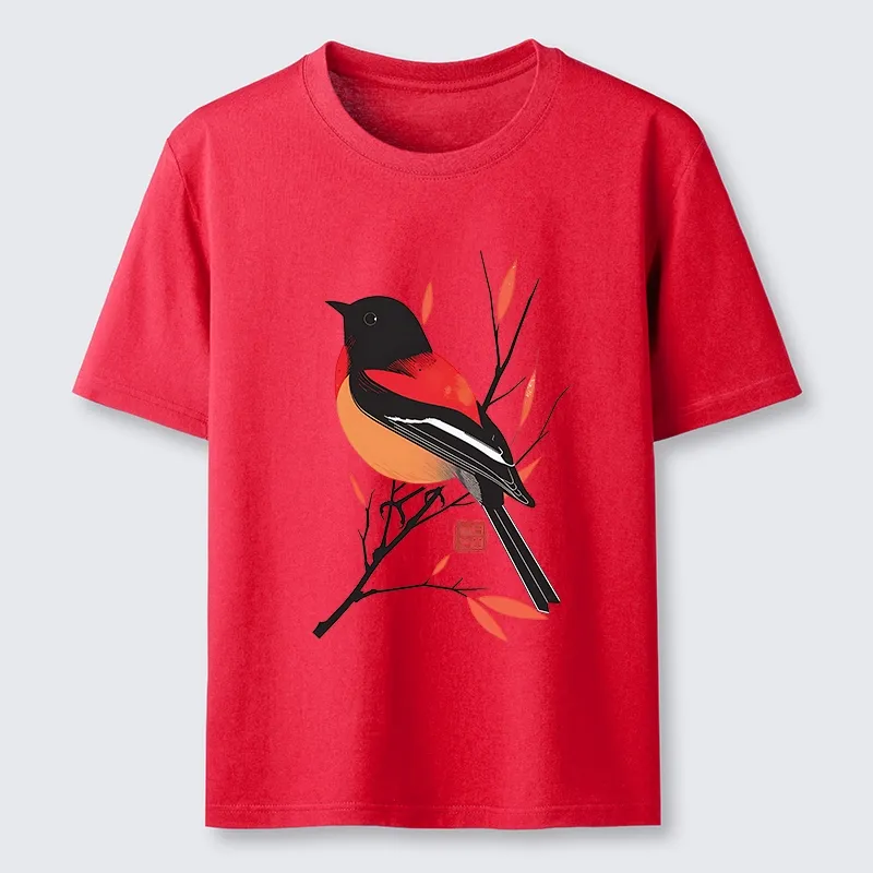 Tokyo-Tiger Oriental Bird Graphic Classic T-Shirt