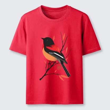 Tokyo-Tiger Oriental Bird Graphic Classic T-Shirt
