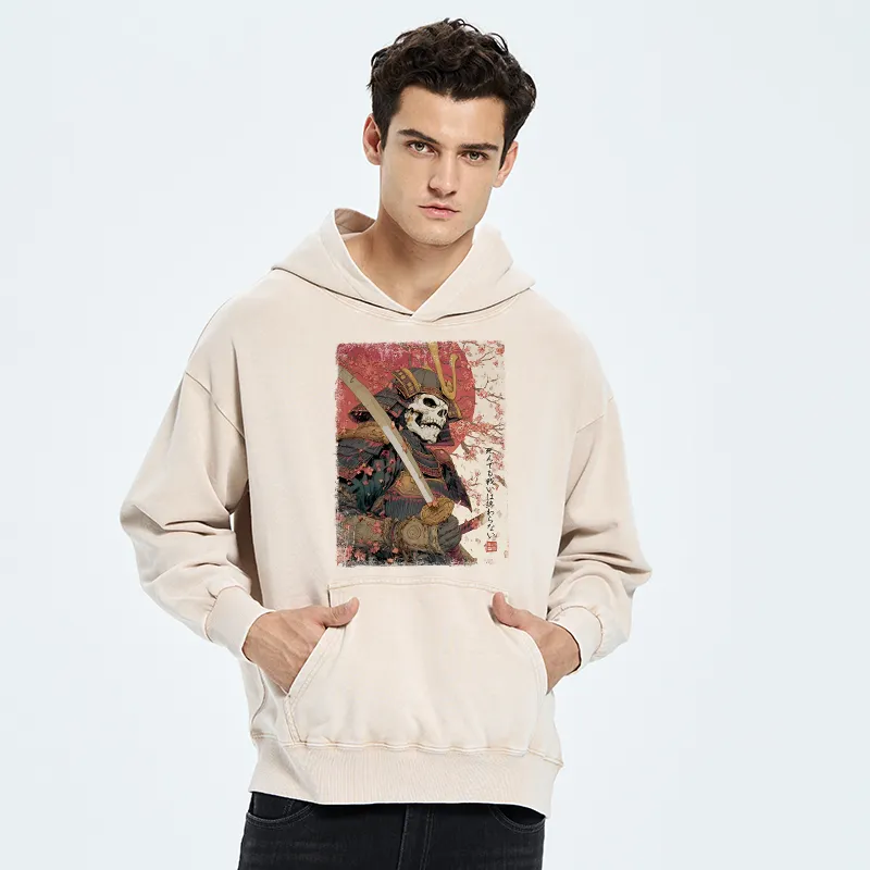 Tokyo-Tiger Samurai Under The Sakura Washed Hoodie