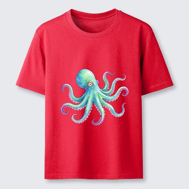 Tokyo-Tiger Watercolor Octopus Classic T-Shirt