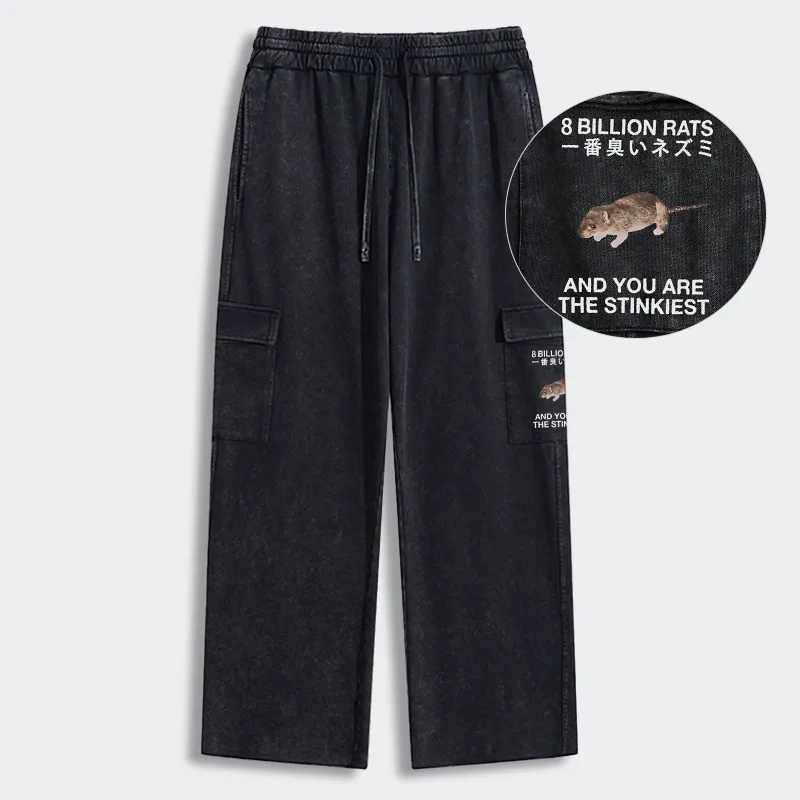 Tokyo-Tiger World's Stinkiest Rat Washed Utility Sweatpants
