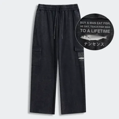 Tokyo-Tiger Funny To A Lifetime Washed Utility Sweatpants