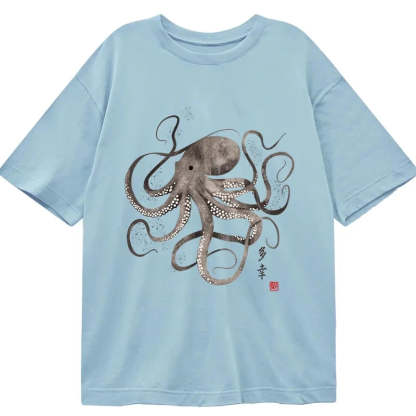 Tokyo-Tiger Octopus Japanese Calligraphy Classic T-Shirt