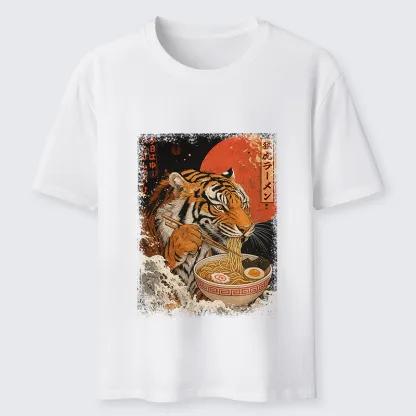 Tokyo-Tiger Ukiyoe Japan Tiger Eating Ramen Classic T-Shirt