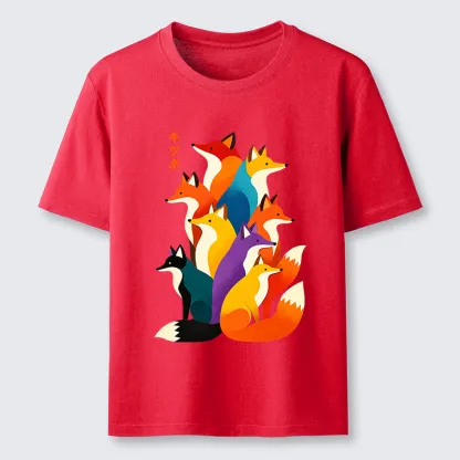 Tokyo-Tiger Colorful Fox Crew Classic T-Shirt