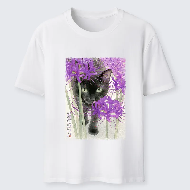 Tokyo-Tiger A Cat Among The Flowers Classic T-Shirt