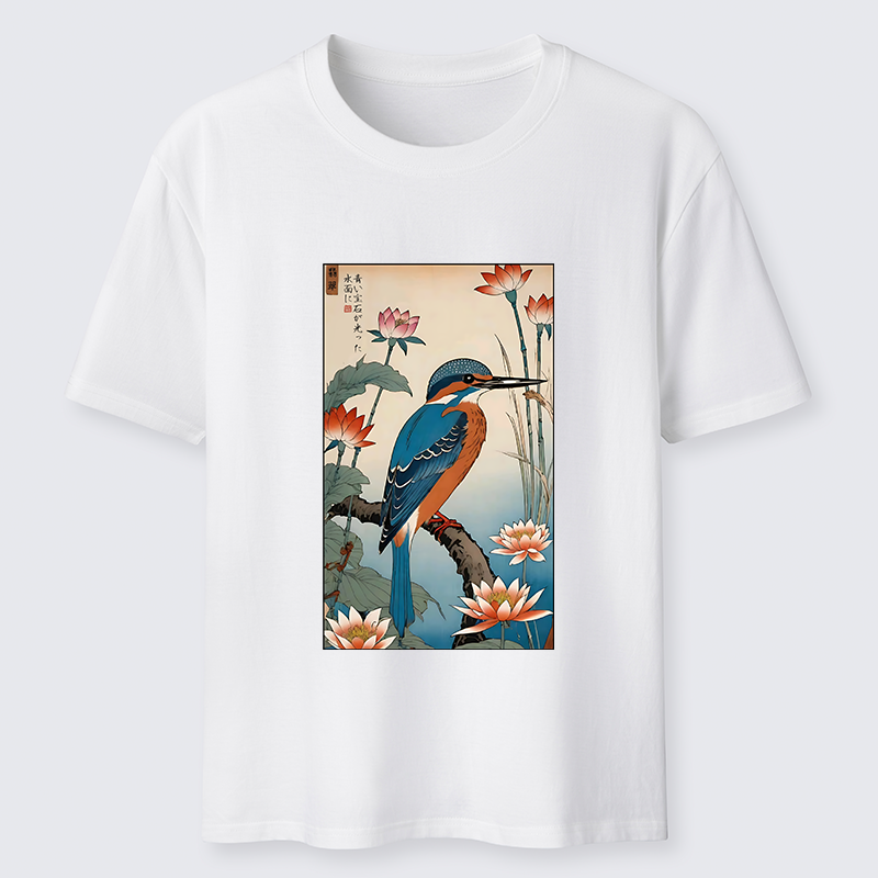 Tokyo-Tiger Ukiyo-e Kingfisher Classic T-Shirt