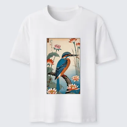 Tokyo-Tiger Ukiyo-e Kingfisher Classic T-Shirt